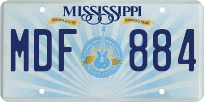 MS license plate MDF884