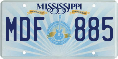MS license plate MDF885