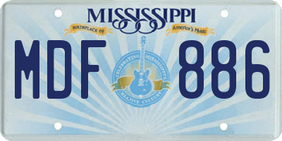 MS license plate MDF886