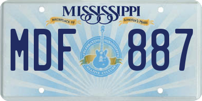MS license plate MDF887