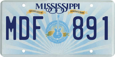 MS license plate MDF891