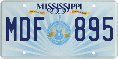MS license plate MDF895