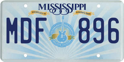 MS license plate MDF896