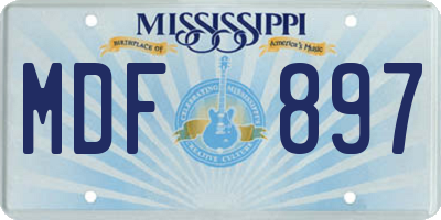 MS license plate MDF897
