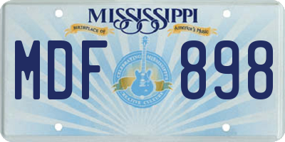 MS license plate MDF898