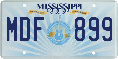 MS license plate MDF899