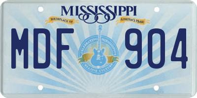 MS license plate MDF904