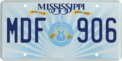 MS license plate MDF906