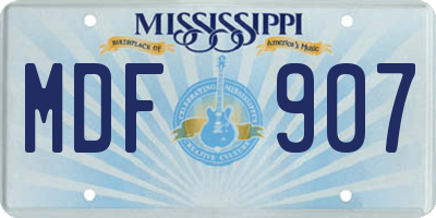MS license plate MDF907