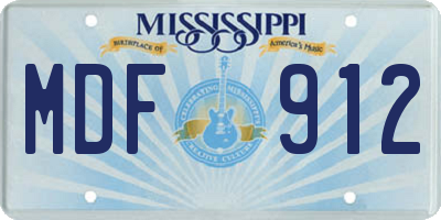 MS license plate MDF912