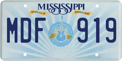 MS license plate MDF919