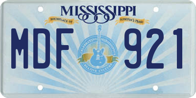 MS license plate MDF921