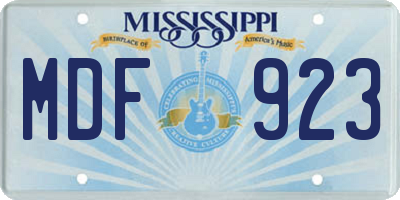 MS license plate MDF923