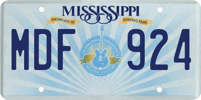 MS license plate MDF924