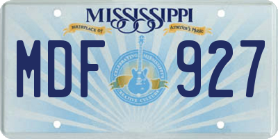 MS license plate MDF927