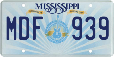 MS license plate MDF939