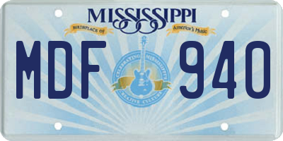 MS license plate MDF940