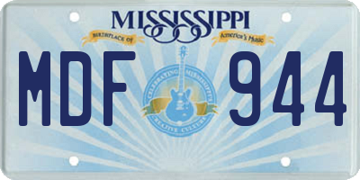 MS license plate MDF944