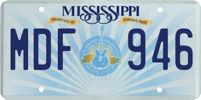 MS license plate MDF946