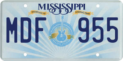 MS license plate MDF955