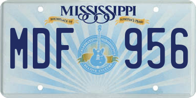 MS license plate MDF956