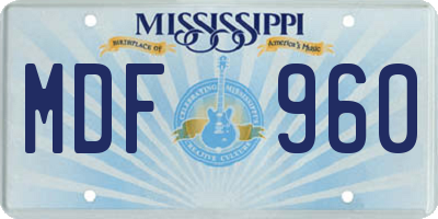 MS license plate MDF960