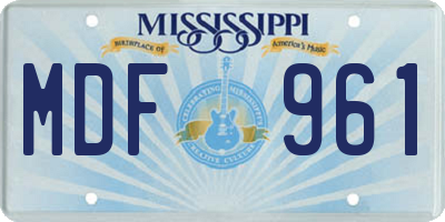 MS license plate MDF961