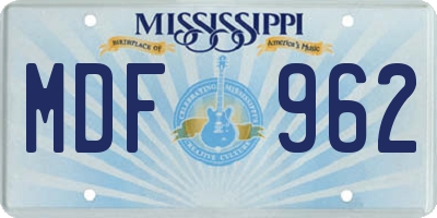 MS license plate MDF962