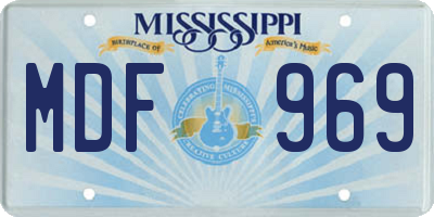 MS license plate MDF969