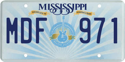 MS license plate MDF971