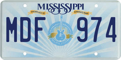 MS license plate MDF974