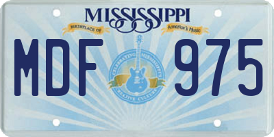 MS license plate MDF975