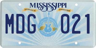 MS license plate MDG021