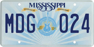 MS license plate MDG024