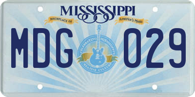 MS license plate MDG029