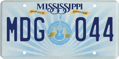 MS license plate MDG044