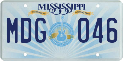 MS license plate MDG046