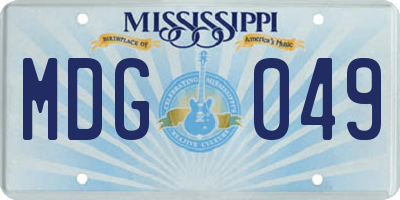 MS license plate MDG049