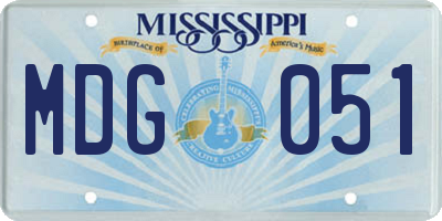 MS license plate MDG051