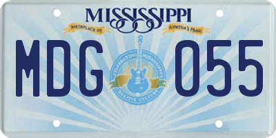 MS license plate MDG055