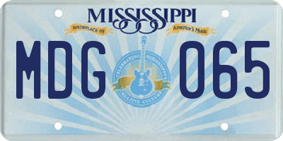 MS license plate MDG065