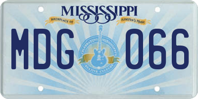 MS license plate MDG066