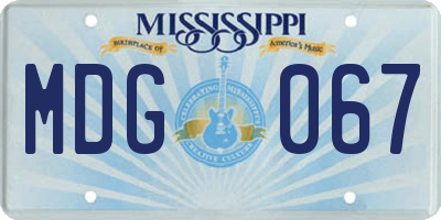 MS license plate MDG067