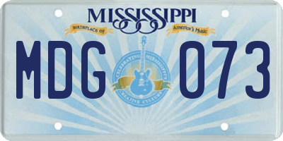 MS license plate MDG073