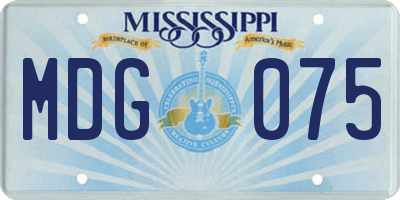 MS license plate MDG075