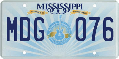 MS license plate MDG076