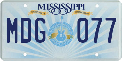 MS license plate MDG077