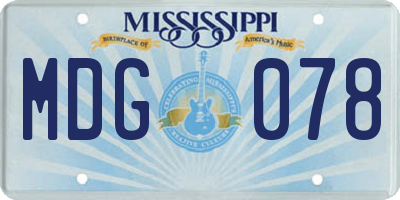 MS license plate MDG078