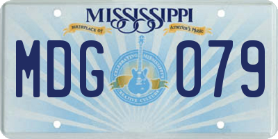 MS license plate MDG079