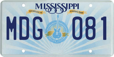 MS license plate MDG081